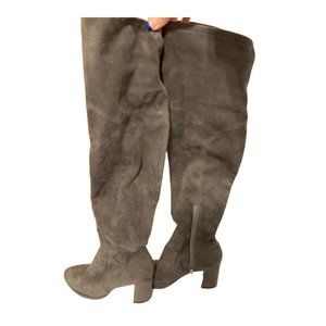 Marc Fisher Womens Gray Suede Over the Knee Boots